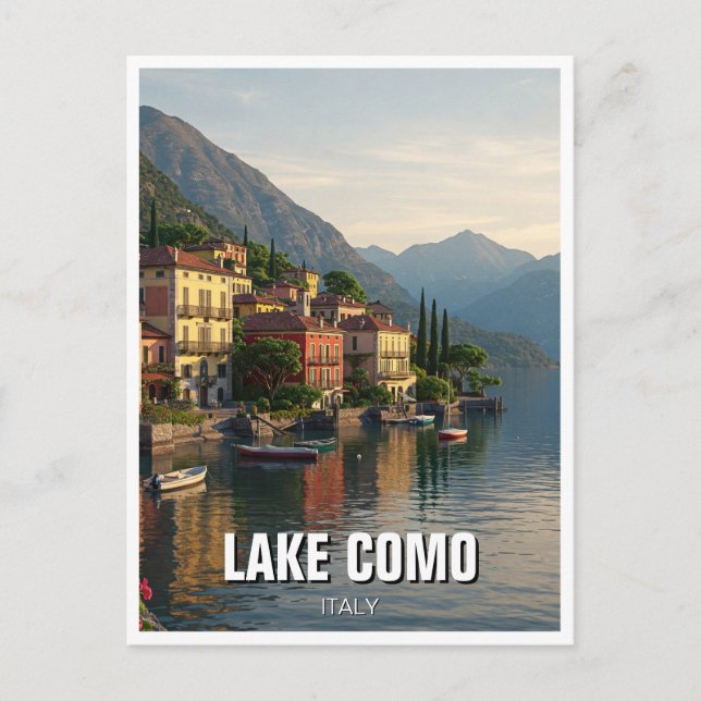 Comer See Italien Reisen Postkarte (Vorderseite)