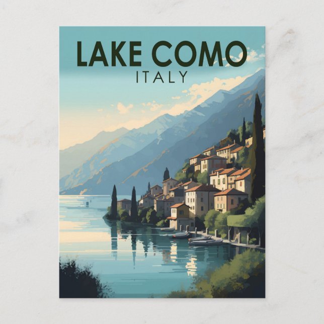 Comer See Italien Reisen Vintag Postkarte (Vorderseite)