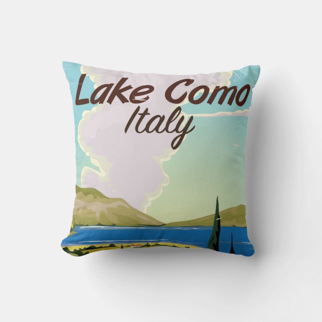 Comer See Italien Reiseplakat Kissen (Vorderseite)