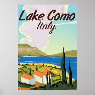 Comer See Italien Reiseplakat. Poster