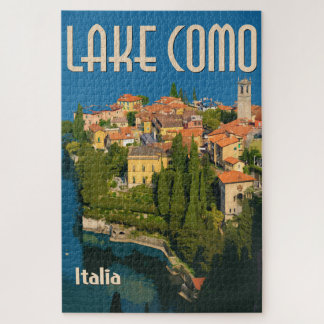 Comer See, Italien | Retro-Italienisches Reiseplak
