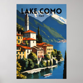 Comer See Italien Traditionelles Reiseplakat Poster