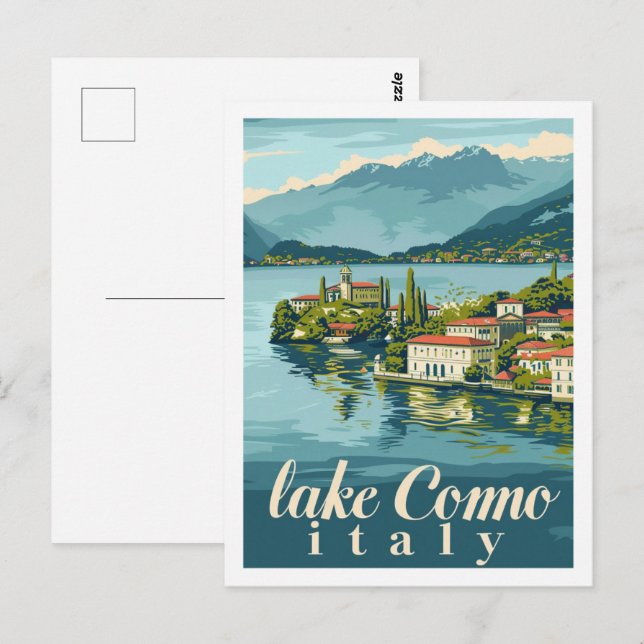 Comer See Italien Vintag Berühmter Reiseraum Postkarte (Vorne/Hinten)