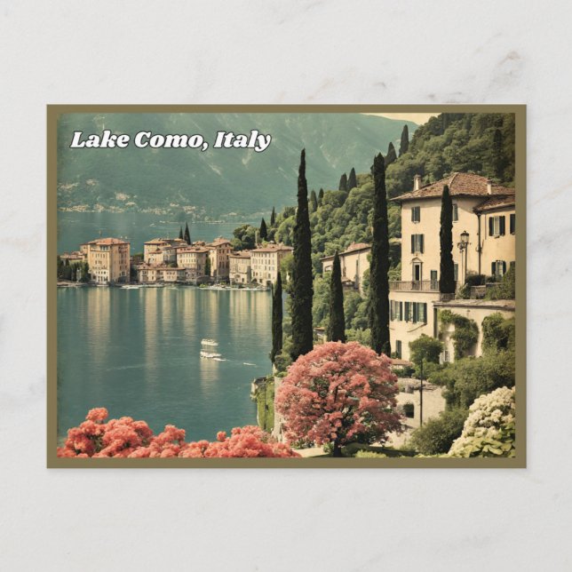 Comer See, Italien Vintage Postkarte (Vorderseite)