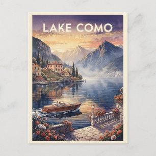 Comer See Italien Vintage Postkarte