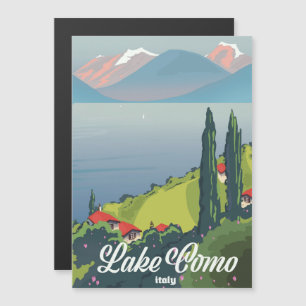 Comer See Italien Vintage Reiseposter Magnetkarte