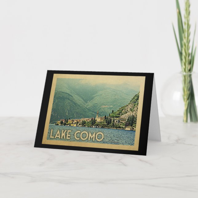 Comer See Italien Vintage Travel Karte (Vorderseite)