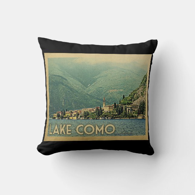 Comer See Italien Vintage Travel Kissen (Vorderseite)