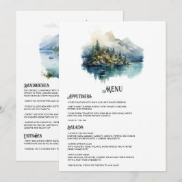 Comer See Italienische Hochzeit in Urlaubsort Menükarte