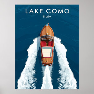Comer See Vintage-Motorboot – Italienische Reise  Poster