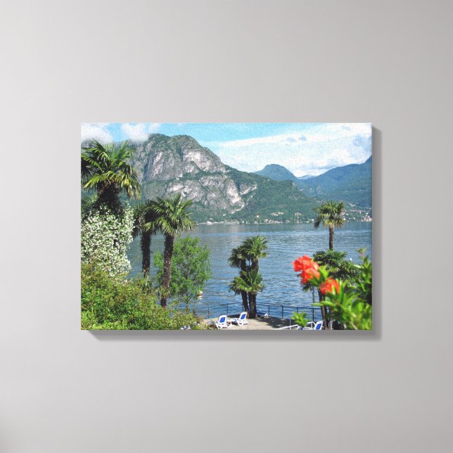 Comer See, wie von Bellagio aus gesehen Leinwanddruck (Vorderseite)