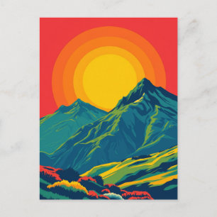 Comeragh Mountains Ireland Retro Travel Postcard Postkarte