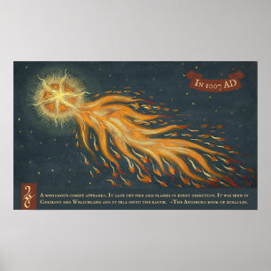 Comet Augsburg Wunderbuch 1552 Weltraumastronomie Poster