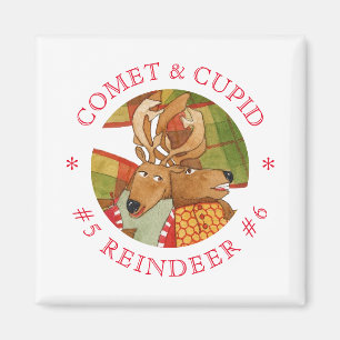 COMET CUPID REINDEER Carré Magnet