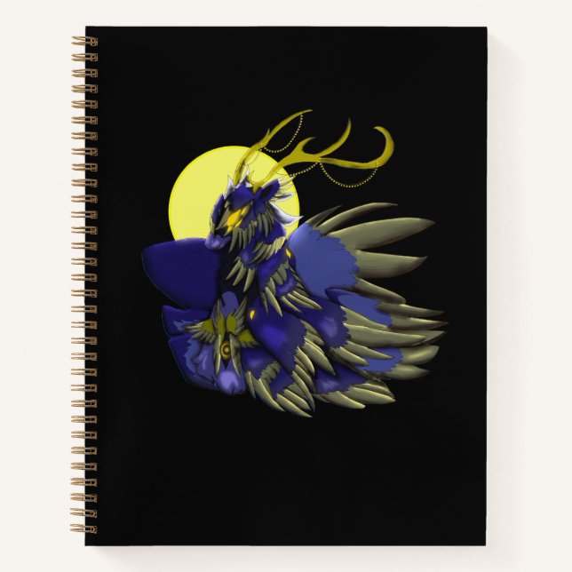 Comet Dark Fantasy Reindeer Spiral Notebook Notizbuch (Vorderseite)