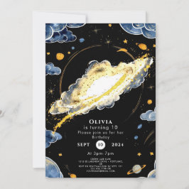 Comet Editable Space Birthday Einladung
