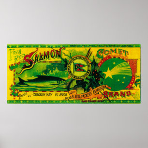 Comet Lachs Can LabelChignik Bay, AK Poster