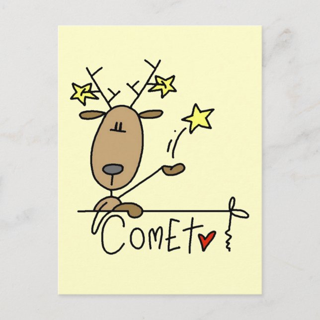 Comet-Rentier-T-Shirts und Geschenke Postkarte (Vorderseite)