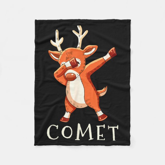 Comet Santas Reindeers Family Matching Outfit Chri Fleecedecke (Vorderseite)