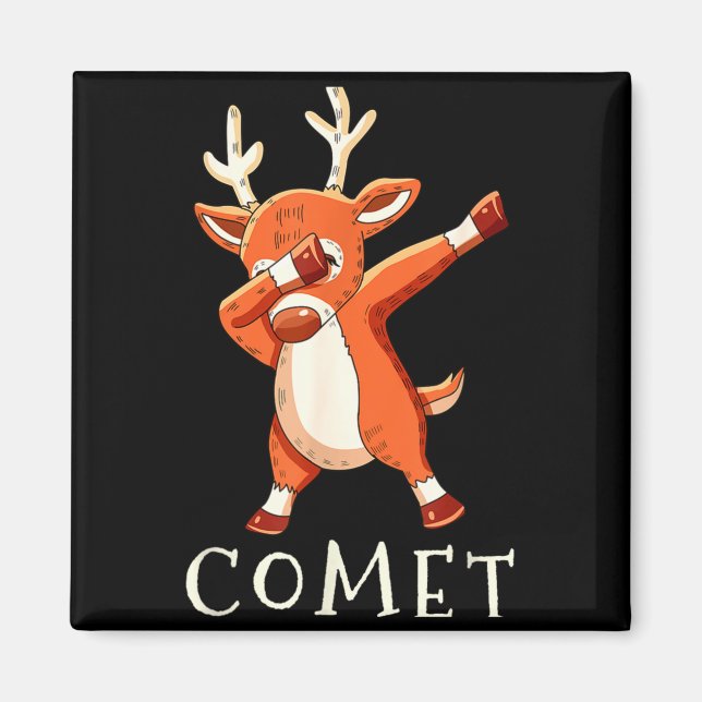 Comet Santas Reindeers Family Matching Outfit Chri Magnet (Vorne)