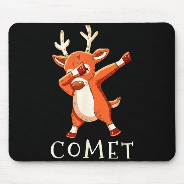 Comet Santas Reindeers Family Matching Outfit Chri Mousepad (Vorne)
