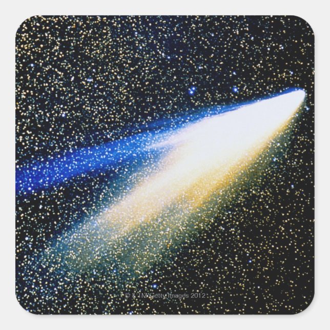 Comet West Quadratischer Aufkleber (Vorderseite)