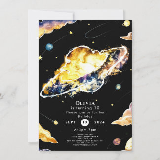Comet Whimsy Space Geburtstag Einladung