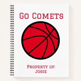 Comètes personnalisées Carnet spiral de basket-bal