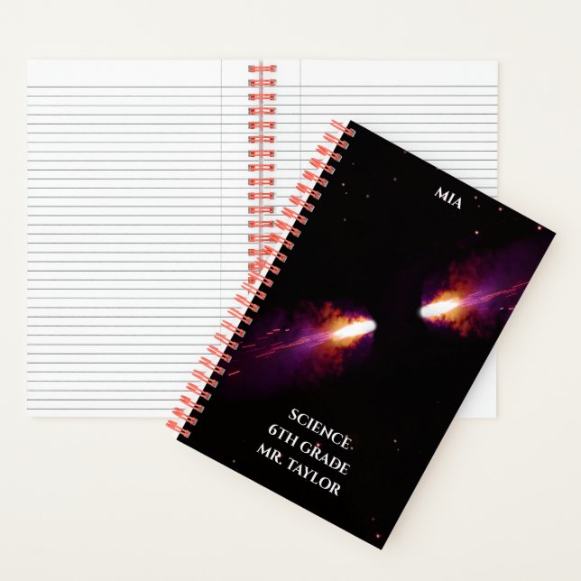 Comets Collide farbenfrohe kosmische Räume Notizbuch (Innen)