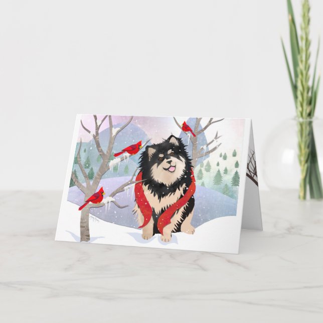 COMFORT & JOY finnische Lapphund Kunstkarten Karte (Vorderseite)