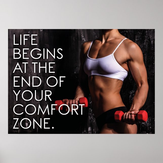 Comfort Zone - Women's Workout Motivierend Poster (Vorne)