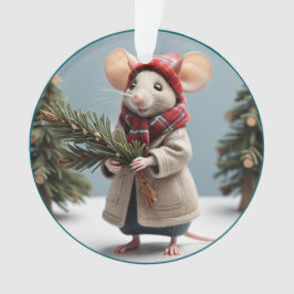 Comfy Winter Lady Maus Weihnachtsschmuck Ornament
