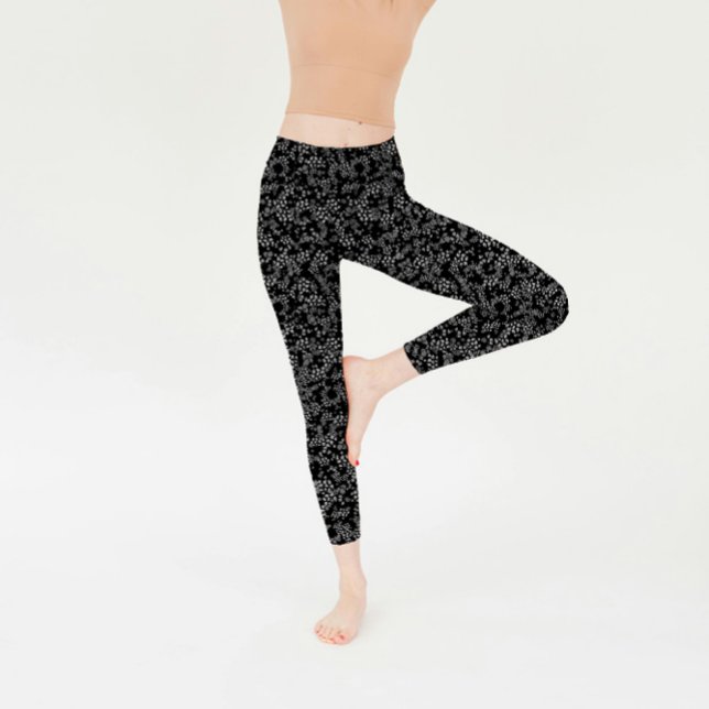Comfy Yoga Black Blume Leggings (Von Creator hochgeladen)