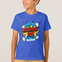 Comic Art Birthday Boy Typografie T-Shirt