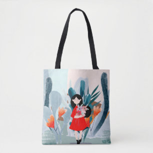 Comic Art Girl in Wald Tasche
