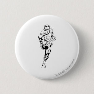 Comic-Art - Laufen, Schwarzweiss Button