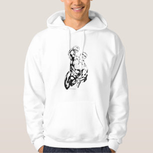 Comic-Art - oben fliegend, Schwarzweiss Hoodie