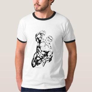 Comic-Art - oben fliegend, Schwarzweiss T-Shirt