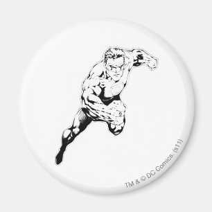 Comic-Art - schneller Sprung, Schwarzweiss Magnet