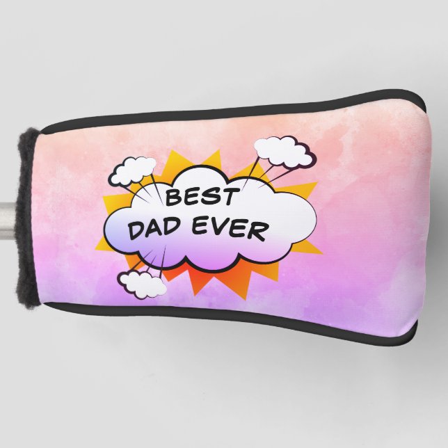 Comic bester Papa je personalisierter Golfkopf Abd Golf Headcover (Vorderseite)