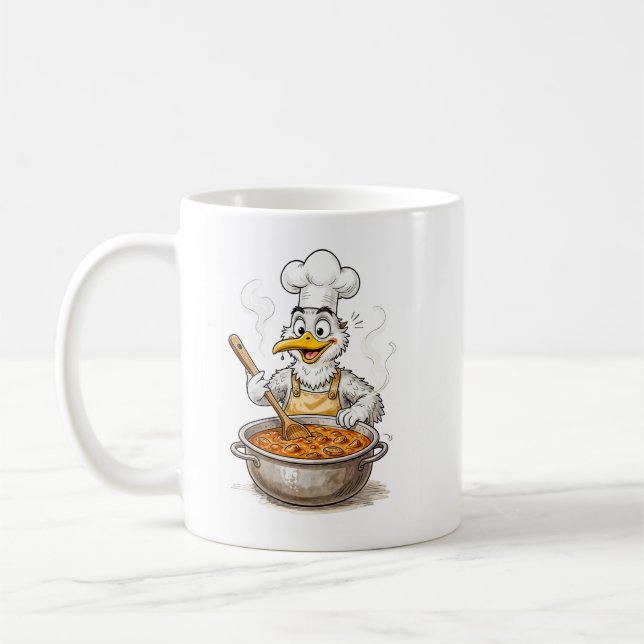 Comic Bird kocht Labskaus Kaffeetasse (Links)