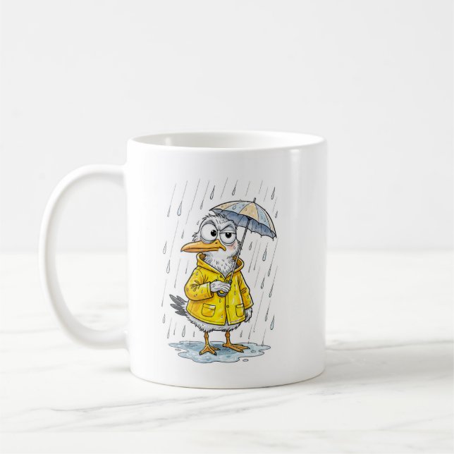 Comic Bird Regentag-Pflicht Kaffeetasse (Links)