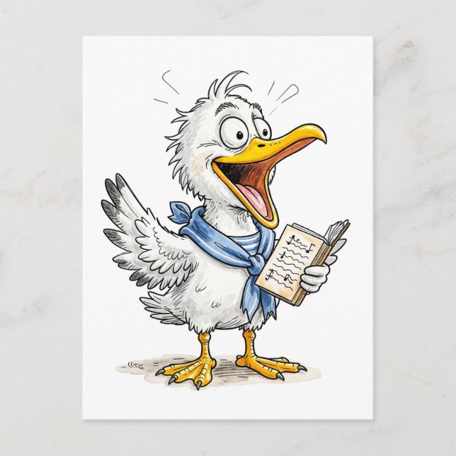 Comic Bird Sailor Crew Postkarte (Vorderseite)