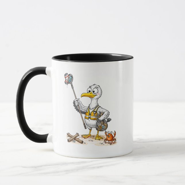 Comic Bird Strandputzer-Crew Tasse (Links)