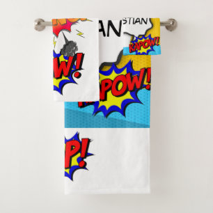 Comic Book Art Pop Custom Badhandtuch Set