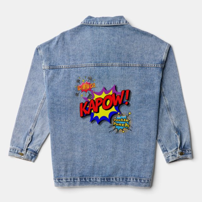 Comic Book Art Pop Jeansjacke (Rückseite)