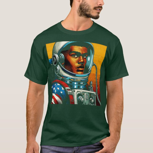 Comic Book Astronaut in Art Style T-Shirt (Vorderseite)