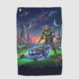 Comic-Book-Astronaut-Rasenvernichter-Golfhandtuch Golfhandtuch