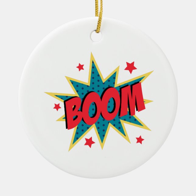 Comic Book Boom Keramik Ornament (Vorne)