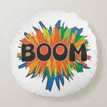 Comic Book Boom Pop Art Runde Wurfkissen